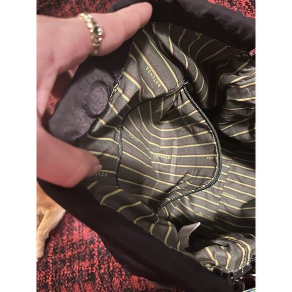 ROTUNDA Black Women's Shoulder Bag Chain & Rope Accents Magnetic Closure - Picture 3 of 3